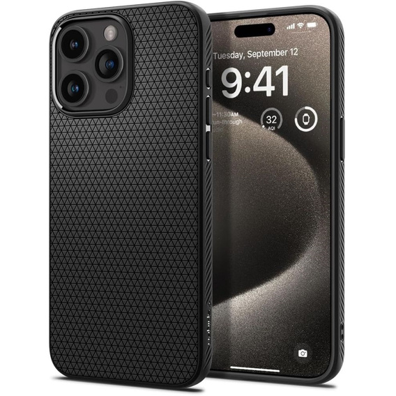Чехол Spigen до iPhone 15 Pro Max, Liquid Air, чёрный