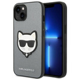 Чехол Karl Lagerfeld до iPhone 14, Saffiano Choupette Head Patch, серебряный