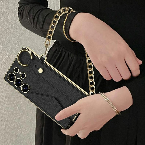 Чехол до Samsung Galaxy S25 Ultra, GKK Leather, чёрный