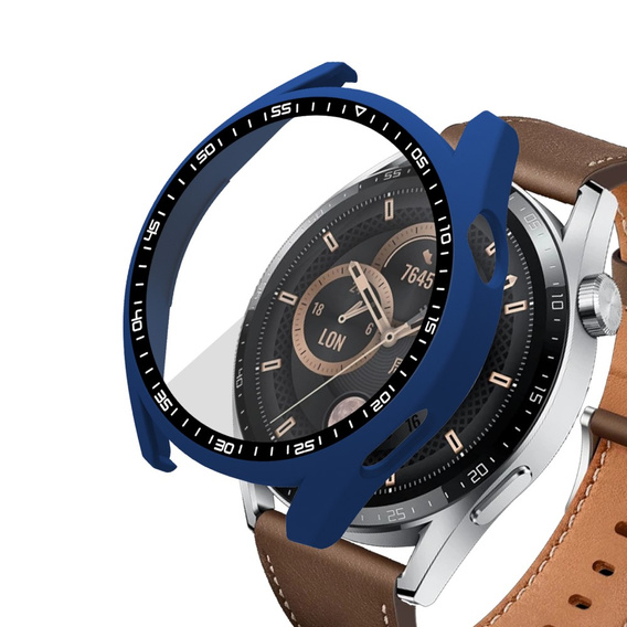 2в1 чохол та захисне скло для годинника Huawei Watch GT 3 46mm, темно-синій