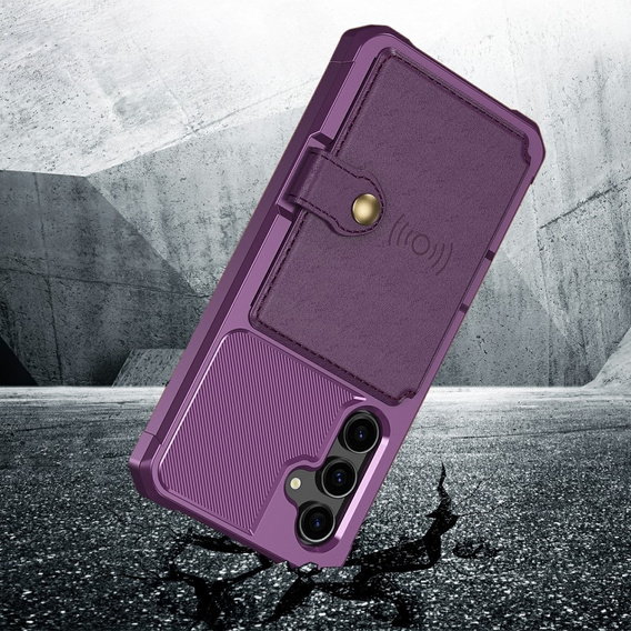 Чехол для Samsung Galaxy S23 FE, Card Holder Kickstand, фиолетовый