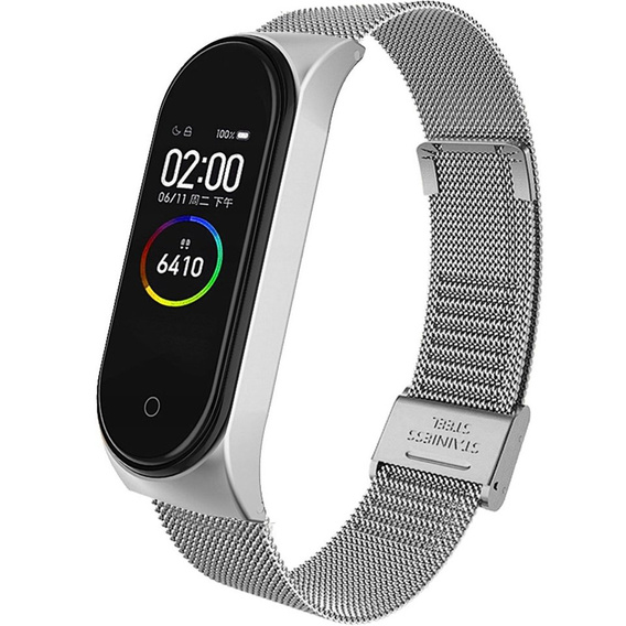 Браслет  MilaneseBand для Xiaomi Mi Band 3 / Band 4 - Silver