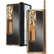 Чохол із склом для Samsung Galaxy Z Fold 4 5G, Premium Alloy, Gold / Black