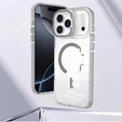 Чехол для iPhone 17 Pro Max, для MagSafe, с подставкой, прозрачный с серыми вставками