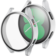 Силиконовый футляр со встроенным защитным стеклом до Samsung Galaxy Watch4 40mm, Silver