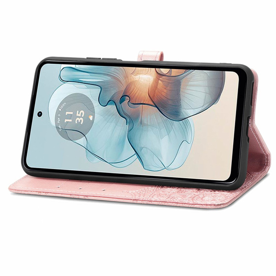 Откидной чехол для Motorola Moto G24 / G24 Power / G04, Mandala, розовый