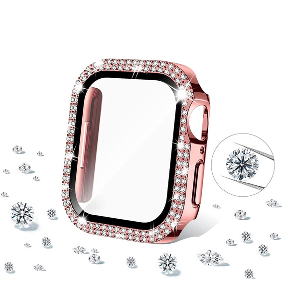 2в1 чехол и защитное стекло для часов Apple Watch 4/5/6/SE 44mm, Pink