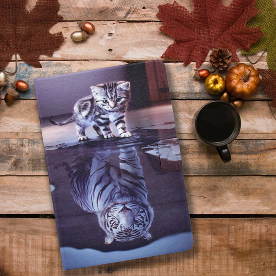 Чехол до Samsung Galaxy Tab A9 X110 / X115, cat and tiger