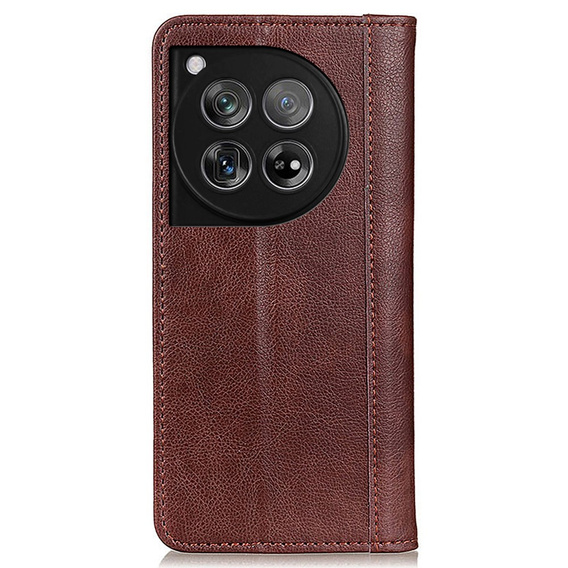 Чехол до OnePlus 12 5G, Wallet Litchi Leather, коричневый