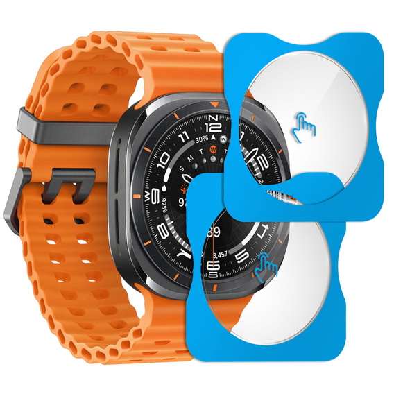 2x Загартоване скло з монтажною рамкою ERBORD для Apple Watch Ultra / Ultra 2 49 мм