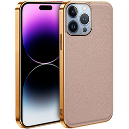 Чoхол до iPhone 13 Pro, Cowhide Leather, рожевий