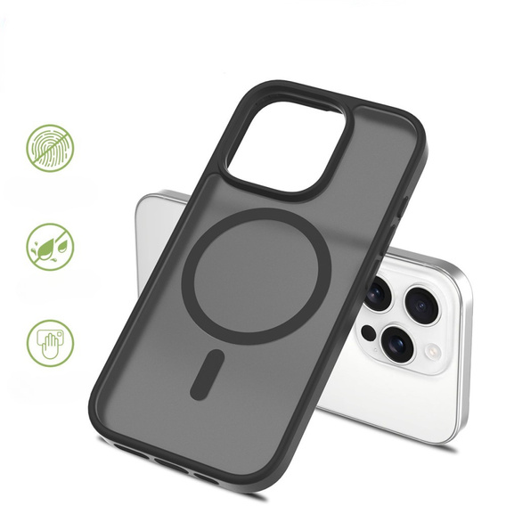 Чохол ERBORD з MagSafe для iPhone 16 Pro, Matte Case, з активною кнопкою, матовий / чорний