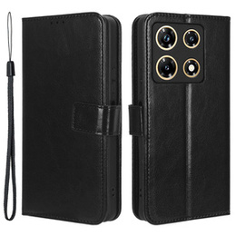 Футляр з клапаном для Infinix Note 30 Pro 4G, Crazy Horse Wallet, чорний