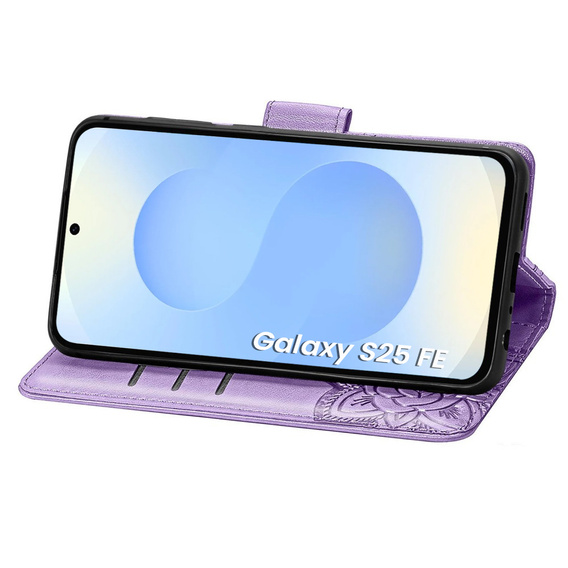 Откидной чехол для Samsung Galaxy S25 FE, Butterfly, фиолетовый