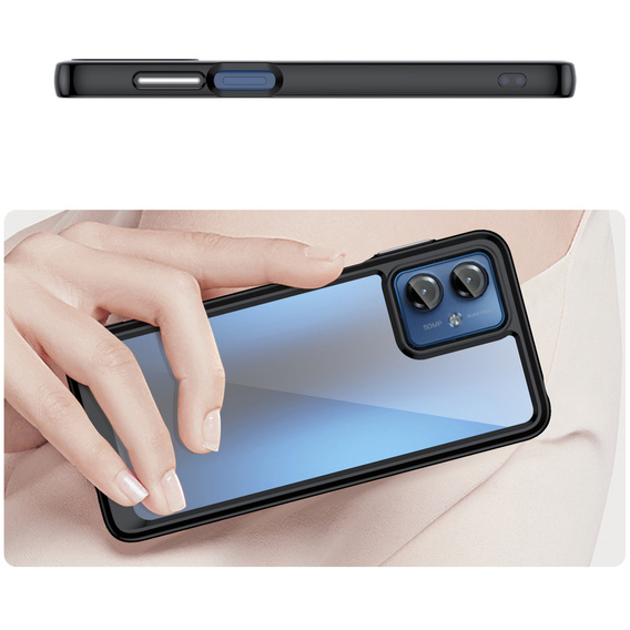 Чoхол до Motorola Moto G14, Fusion Hybrid, прозорий / чорний