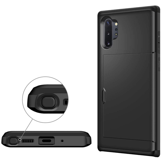 Чoхол до Samsung Galaxy Note 10+ Plus, Sliding Card Holder, чорний
