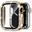 2в1 чехол и защитное стекло для часов Apple Watch 4/5/6/SE 44mm, Gold
