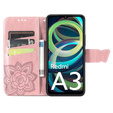 Откидной чехол для Xiaomi Redmi A3, Butterfly, розовый rose gold