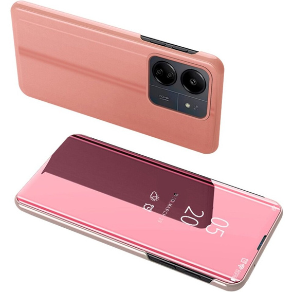 Чехол до Xiaomi Redmi 13C / Poco C65, Clear View, розовый rose gold