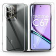 Тонкий чехол для Realme C67 4G, прозрачный + 9H стекло