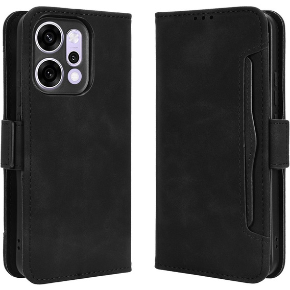 Чохол-скринька для Oppo Reno 14, слот для карток, гаманець, чорний