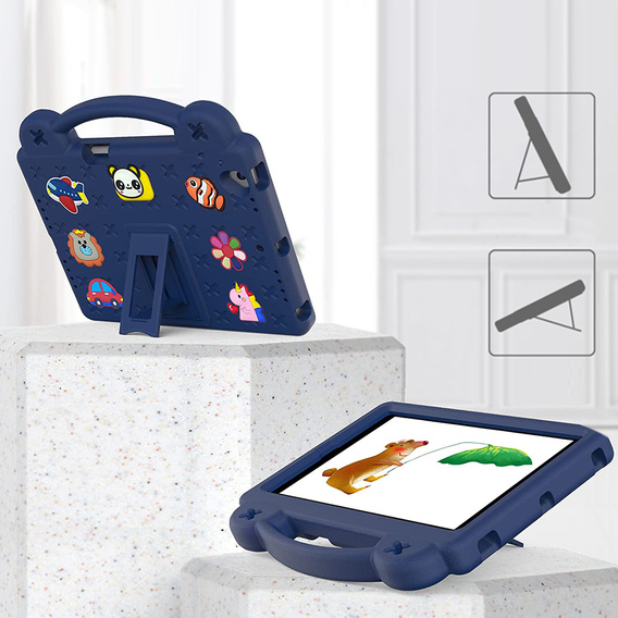 Детский чехол для Lenovo Tab M10 X505F X605F / Tab P10-X705F/L / Huawei T5 10.1, Cute Patterns, с подставкой, темно-синий