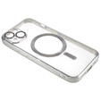 Чохол для iPhone 14, Electro MagSafe, сріблястий + Скло на екран