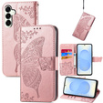 Откидной чехол для Samsung Galaxy S25 FE, Butterfly, розовый rose gold