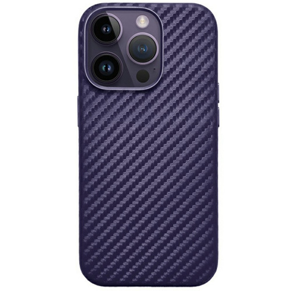 Чехол KZDOO для iPhone 16 Pro, Carbon Fiber, фиолетовый