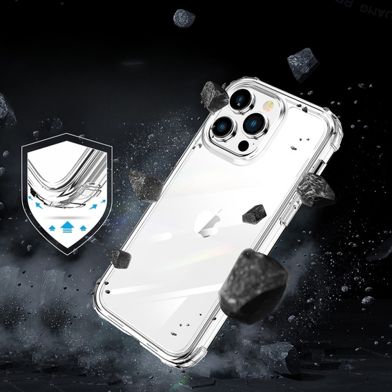 Чoхол Shockproof до iPhone 14 Pro, із захисним екраном, прозорий