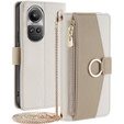 Чохол-книжка для Oppo Reno 10 / 10 Pro, Wallet Zipper Pocket, з дзеркалом, білий