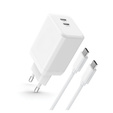 Сетевое зарядное устройство XO CE12, USB-C, 20 Вт + кабель USB-C - Lightning, белый