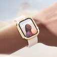 2в1 чехол и защитное стекло для часов Apple Watch 4/5/6/SE 44mm, Gold