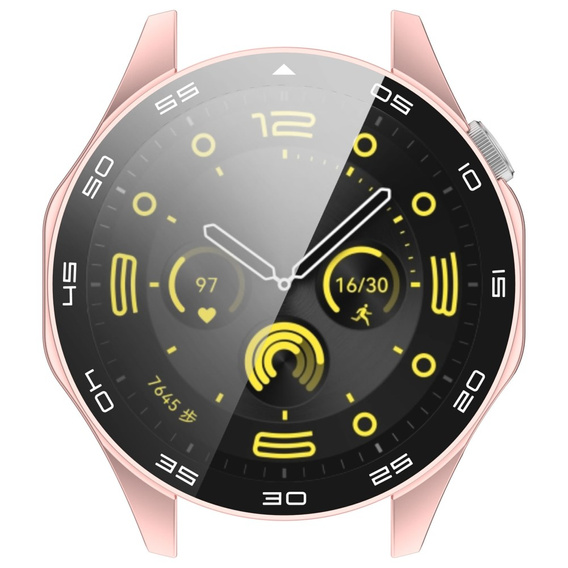 Чехол 2 в 1 + закаленное стекло для Huawei Watch GT 4 46mm, розовый rose gold