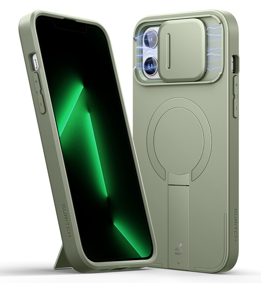 Чехол для iPhone 12 Pro Max / 13 Pro Max, Suritch Shockproof, для MagSafe, зелёный