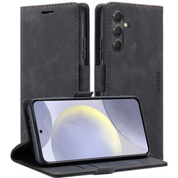 Чехол для Samsung Galaxy S24, ERBORD Vintage, бумажник с клапаном, чёрный