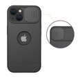 Чохол ERBORD MagSafe Cam Slider, чорний + скло для екрану для iPhone 13 / iPhone 14
