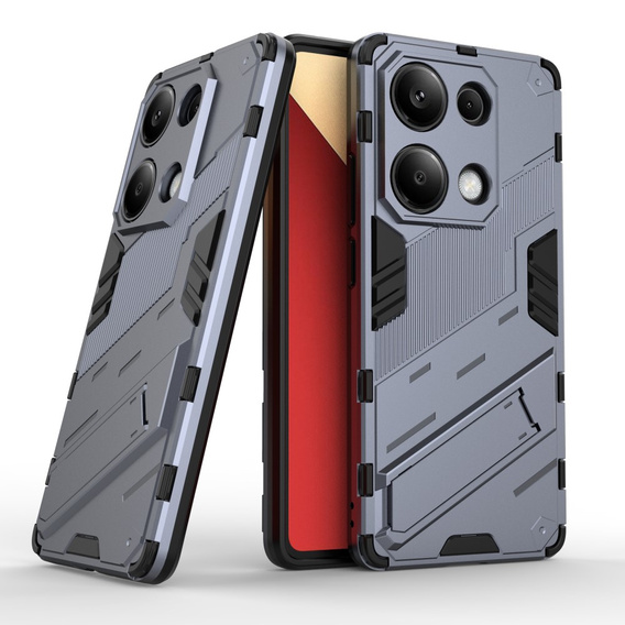 Чохол для Xiaomi Redmi Note 13 Pro 4G / Xiaomi Redmi Note 14S / Xiaomi Poco M6 Pro 4G, Military kickstand, темно-синій