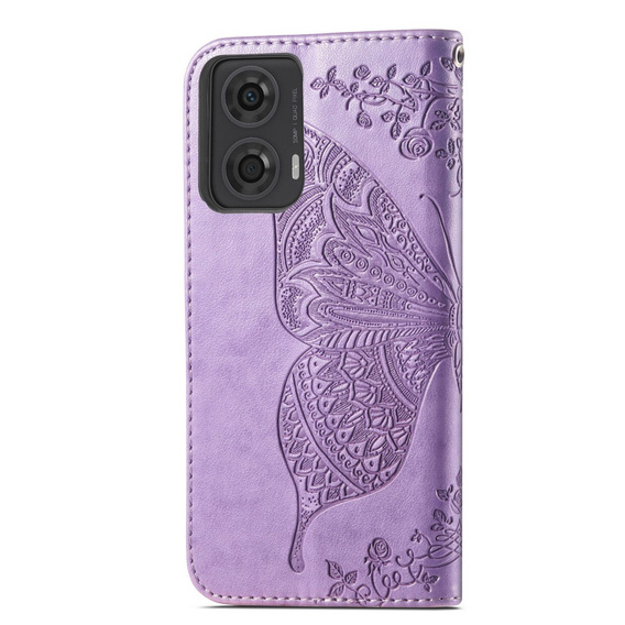 Откидной чехол для Motorola Moto G24 / G24 Power / G04, Butterfly, фиолетовый