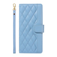 чехол-крышка для iPhone 16E, Rhombus Crossbody Leather, синий