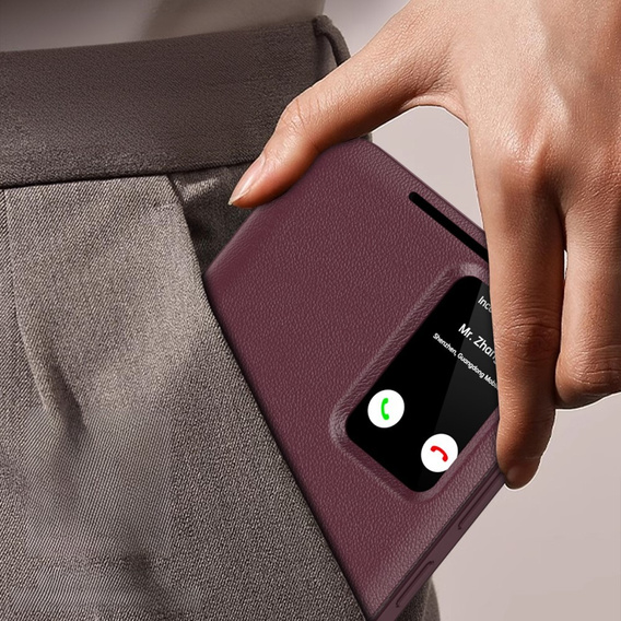 Флип-кейс для Samsung Galaxy S25, Smart View Wallet, бордовый