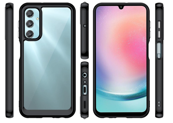 Чехол до Samsung Galaxy A25 5G, Fusion Hybrid, прозрачный / черный + 9H стекло