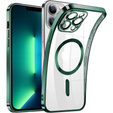 Чехол для iPhone 13 Pro, Electro MagSafe, зелёный + стекло для экрана