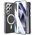 Магнітний чохол Dual Glass MagSafe для Samsung Galaxy S25 Ultra, сріблястий
