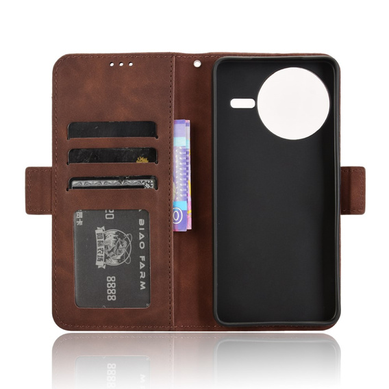 Футляр з клапаном для Xiaomi Poco F7 Pro, Card Slot, коричневий