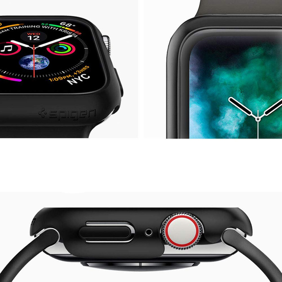 Чехол SPIGEN для Apple Watch 4/5/6/SE 44MM, Thin Fit, Black