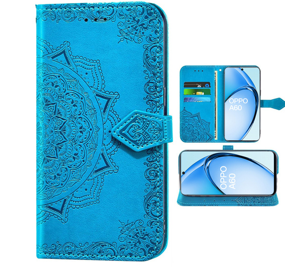 Откидной чехол для Oppo A60, Mandala, синий