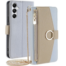 Флип-кейс для Samsung Galaxy A05s, Wallet Zipper Pocket, с зеркалом, синий