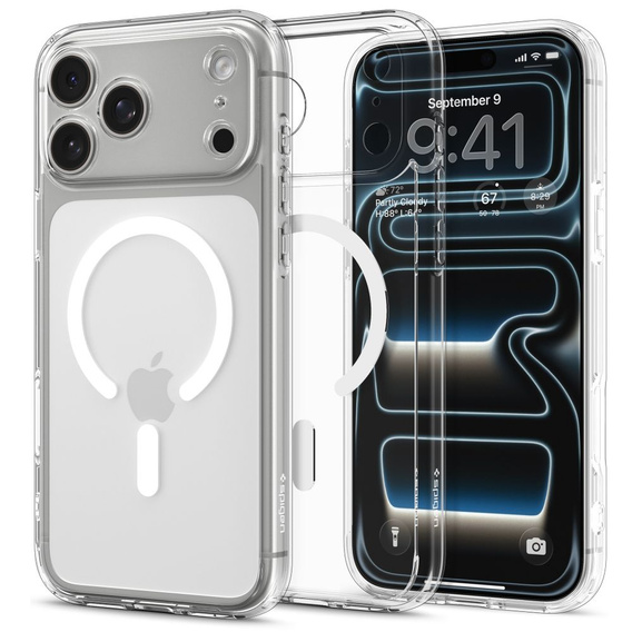 Чехол Spigen Ultra Hybrid MagSafe для iPhone 17 Pro, прозрачный / белый