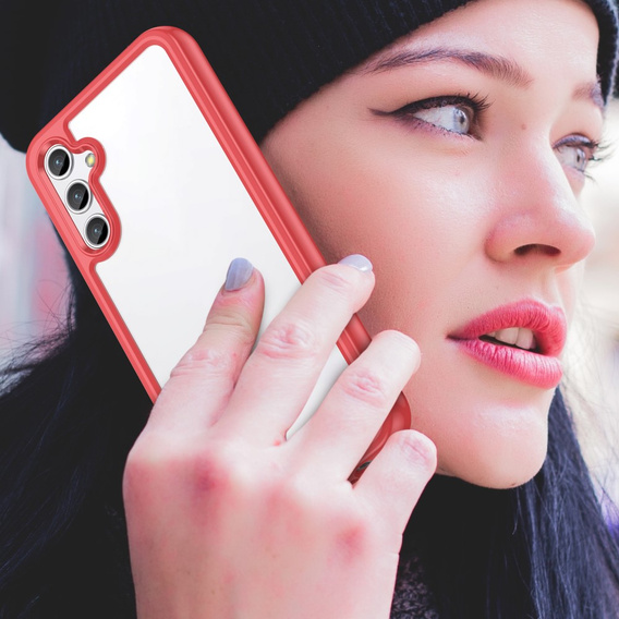 Чoхол до Samsung Galaxy A14 4G/5G, Fusion Hybrid, прозорий / червоний